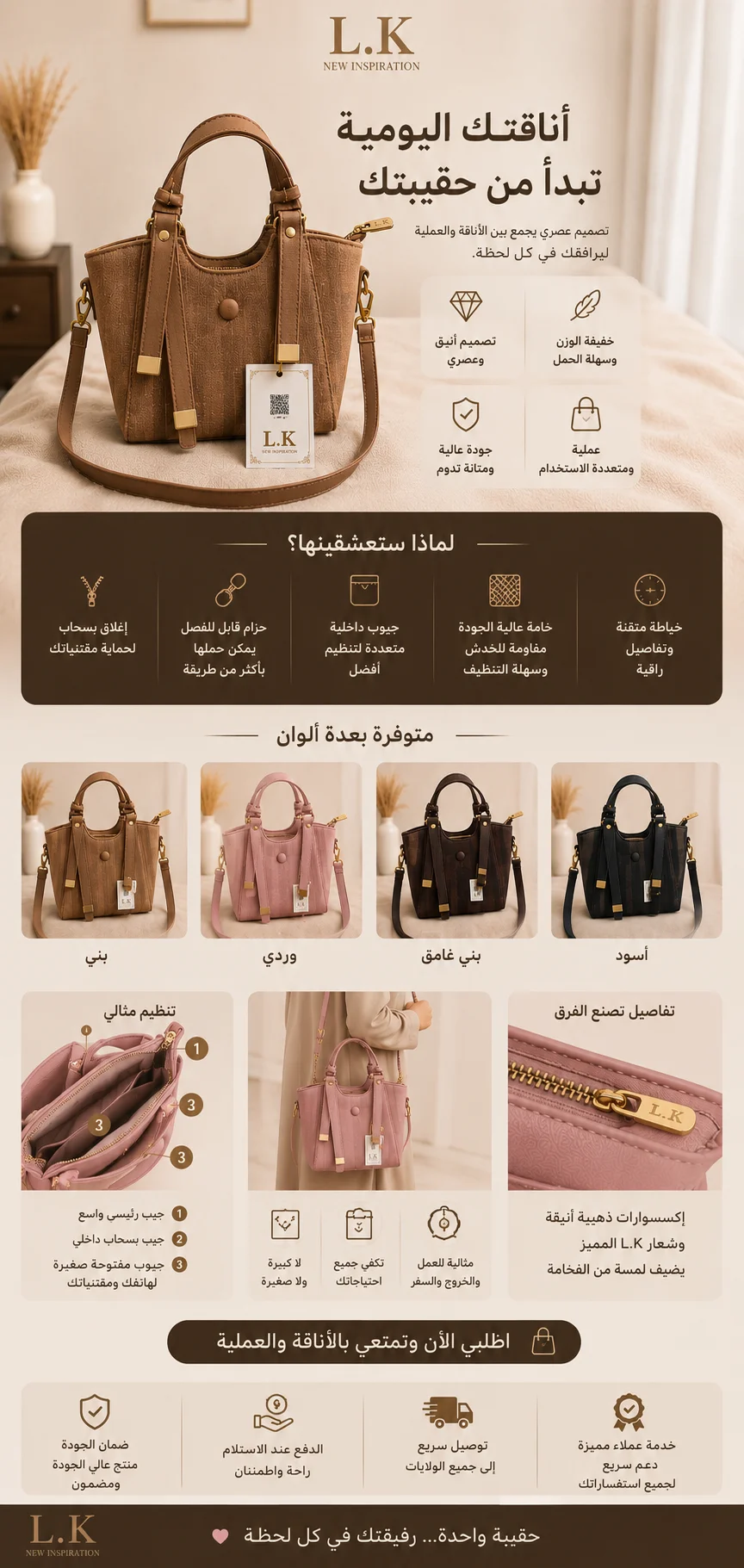 حقيبة نسائية L.K الأنيقة